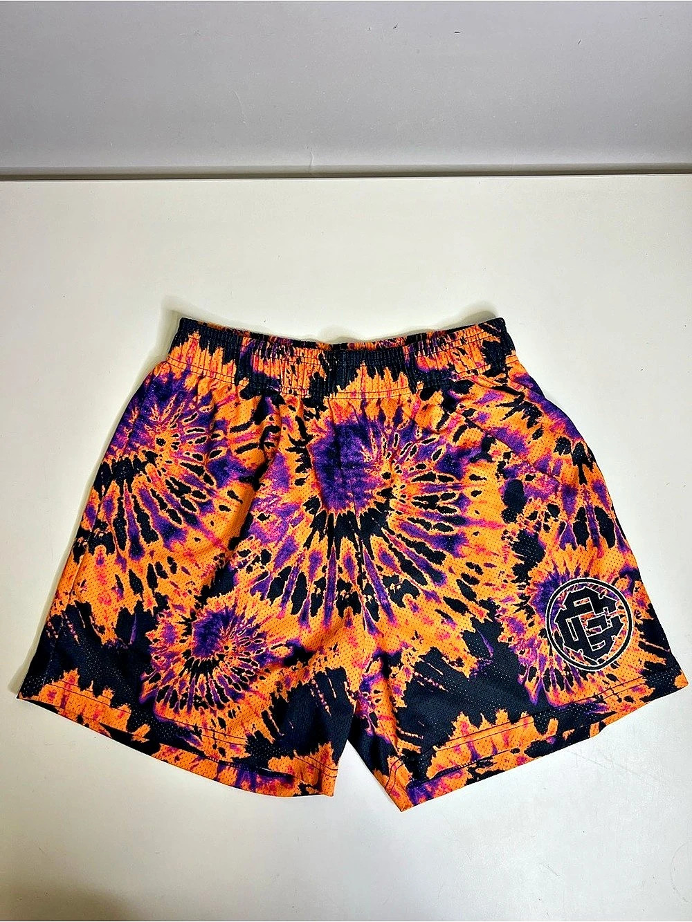Grace Court Co. Athletic Shorts Tie-Dye in Orange & Purple Size Medium